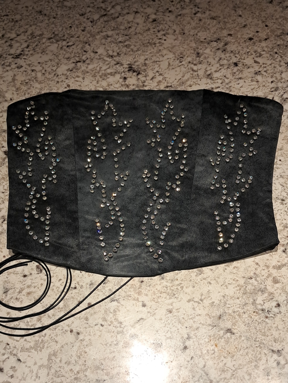 NWT! Gray Western Rhinestone Corset Top